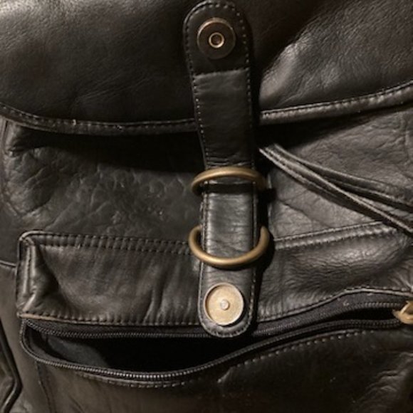 FRYE Black Leather Back Pack - Picture 5 of 12